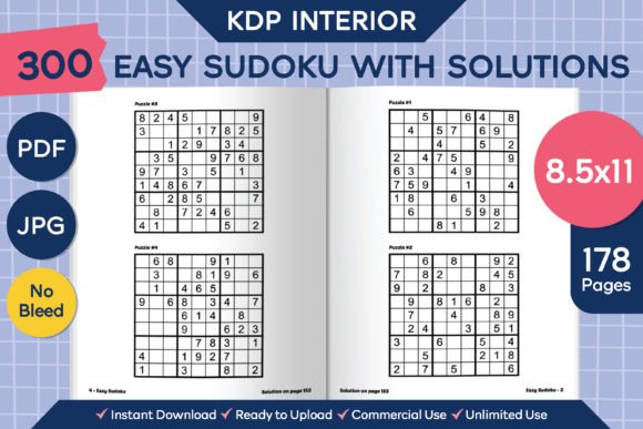 300 Easy Sudoku Puzzles: A Professional KDP Interior Design