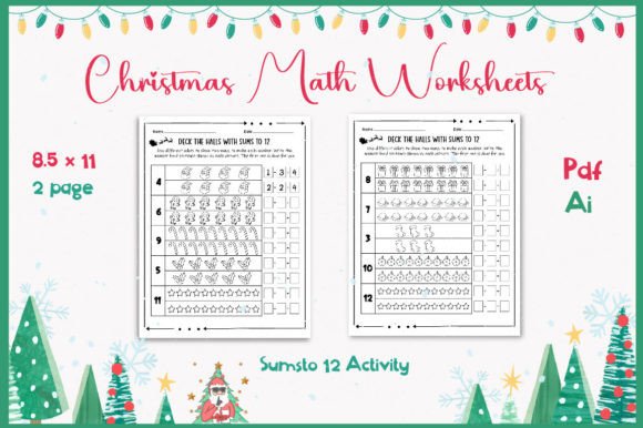 Christmas Math Worksheet Sumsto Activity: Design for Education