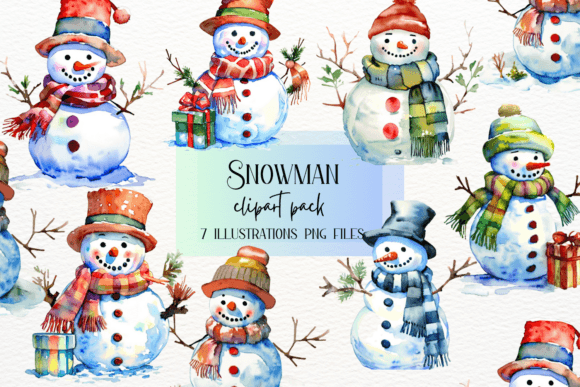 Watercolor Snowman Clipart: Elevate Your Winter Designs