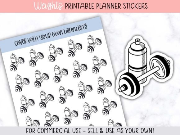 Weights Printable Planner Stickers: A Designer's Shortcut